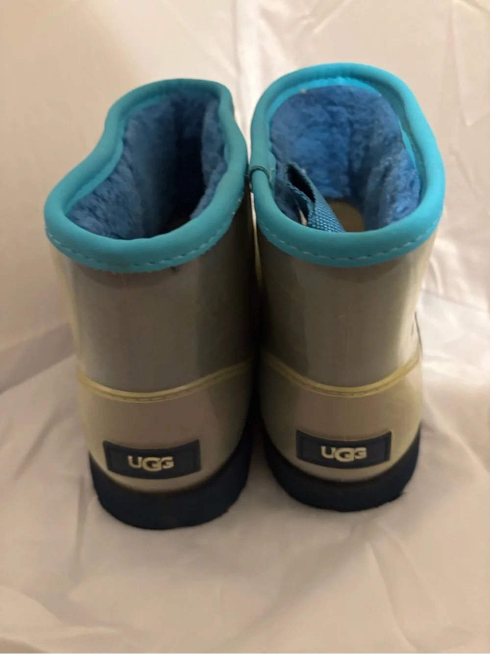 UGG Kids Iridescent Purple Gray Short Boot with Teal Trim